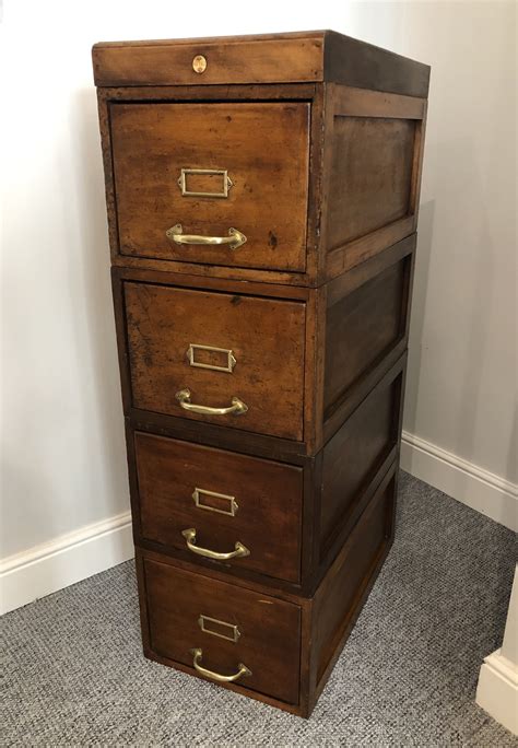 vintage wood file cabinet drawers